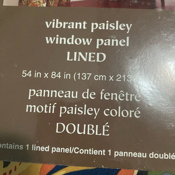 New Rare Pier 1 Vibrant Paisley Patterned Window Lined Curtain Panels 54”x 84” - Picture 4 of 11